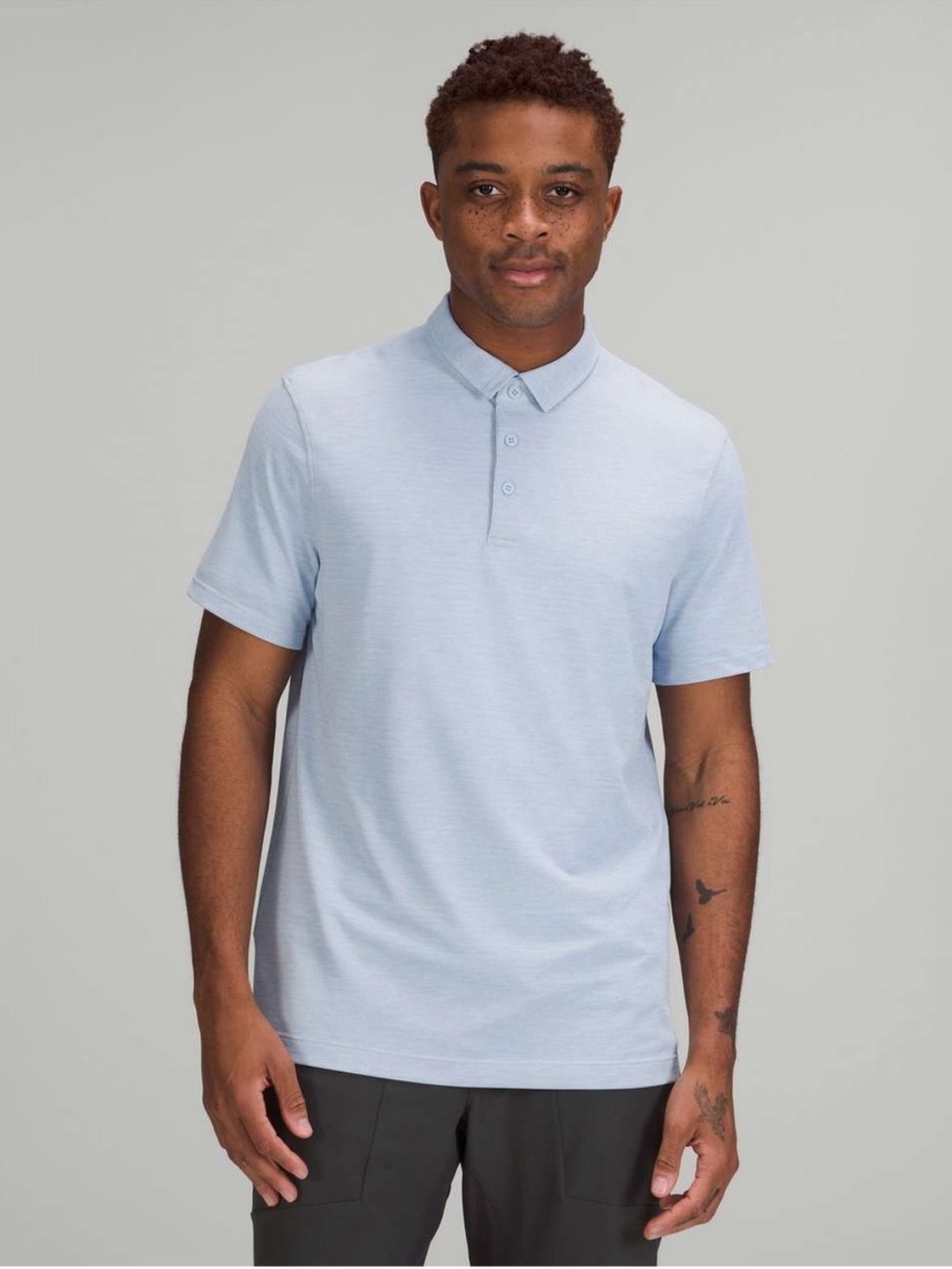 Lululemon Evolution Short Sleeve Polo Shirt Mens XXL Golf Performance Blue